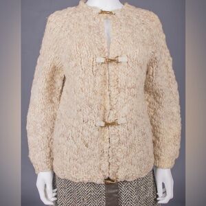 RARE Bonnie Cashin wool sweater with signature hardware EUC and so cozy!